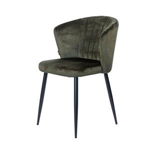 Industrielemeubelshop Eetkamerstoel Richmond velvet Legergroen