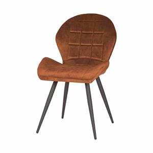 Industrielemeubelshop Eetkamerstoel Rio velvet Roestbruin