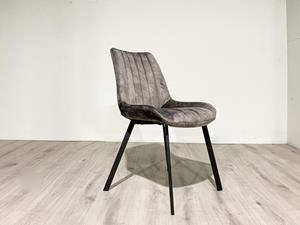 Industrielemeubelshop Eetkamerstoel Evina velvet lichtgrijs