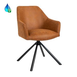 Industrielemeubelshop Stoel Davie microvezel cognac