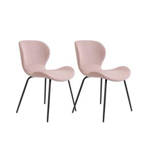 Industrielemeubelshop Eetkamerstoel Violet stof oud roze | set van 2