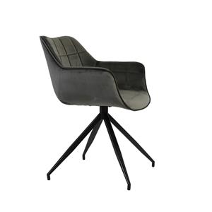 Industrielemeubelshop Eetkamerstoel Jaimy velvet donkergrijs