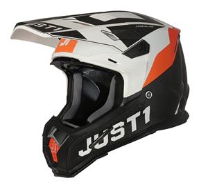 Just1 Helmet J-22 Adrenaline Oranje Wit Carbon Mat Crosshelm