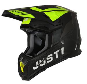 Helmet J-22 Adrenaline Zwart Neon Geel Mat Crosshelm