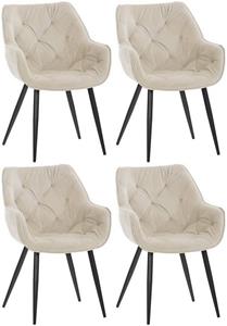 CLP Set van 4 eetkamerstoelen Tanna Fluweel