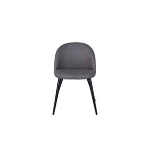 Hioshop Velvet eetkamerstoel velours grijs.
