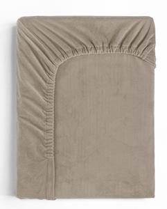 Sleeptime Velvet Hoeslaken Taupe-Lits-jumeaux (180x200 cm)