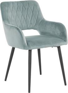 Leonique Eetkamerstoel Franca Zitting in veloursstof, rugleuning met harlekijnpatroon, zithoogte 48 cm