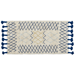 BELIANI Katoenen Vloerkleed beige en blauw 80 x 150 cm ERZINCAN