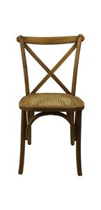 Industrielemeubelshop Eetkamerstoel Ravi naturel teak/rotan