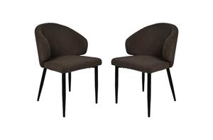 Industrielemeubelshop Eetkamerstoel Yuna espresso teddy | set van 2