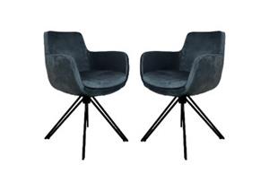 Industrielemeubelshop Eetkamerstoel Phoenix niagara blauw | set van 2