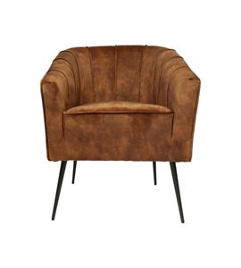 Industrielemeubelshop Eetkamerstoel Chester bruin polyester