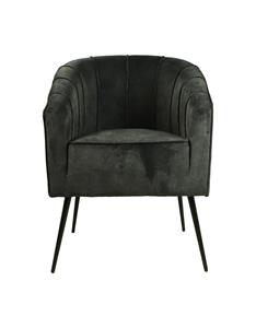 Industrielemeubelshop Eetkamerstoel Chester donkergrijs polyester