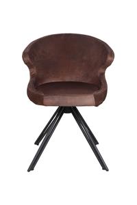 Industrielemeubelshop Eetkamerstoel Nashville congac velours
