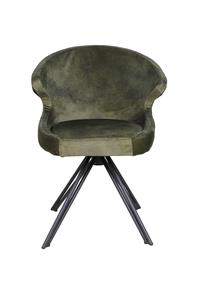 Industrielemeubelshop Eetkamerstoel Nashville jungle groen velours