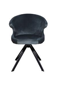 Industrielemeubelshop Eetkamerstoel Nashville antraciet velours