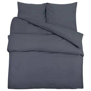 vidaXL Dekbedovertrekset 140x200 cm katoen antracietkleurig