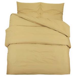 VidaXL Dekbedovertrekset 135x200 Cm Katoen Taupe