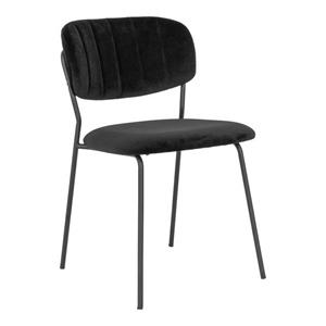 Hioshop Alicante Eetkamerstoel Velours Zwart.