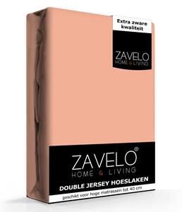 Zavelo Double Jersey Hoeslaken Perzik-Lits-jumeaux (180x220 cm)
