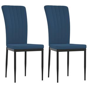 VidaXL Eetkamerstoelen 2 St Fluweel Blauw