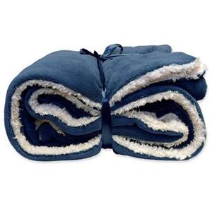 Unique Living | Lars coral fleece/suede plaid 150x200cm dark blue