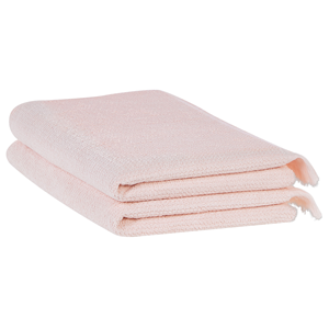 BELIANI Handdoek set van 2 katoen roze ATIU