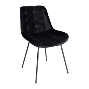 Xenos Eetkamerstoel zwart - velvet - 52x52x81 cm