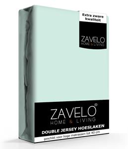 Zavelo Double Jersey Hoeslaken Pastel Blauw-Lits-jumeaux (180x200 cm)
