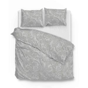 Zo! Home Dekbedovertrek Katoen Paisley Di Lino Linnen Look - Dove Grey 200x200/220cm