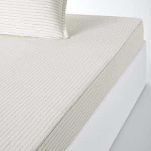 LA REDOUTE INTERIEURS Hoeslaken in gewassen linnen, gestreept, omslag 30 cm, Linot