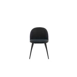 Hioshop Velvet eetkamerstoel zwart.