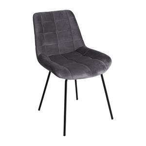 Xenos Eetkamerstoel velvet - betongrijs - 52x52x81 cm