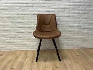 Industrielemeubelshop Eetkamerstoel Celia microvezel cognac