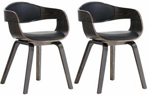 CLP 2er Set Stühle Kingston Kunstleder Schwarz/grau