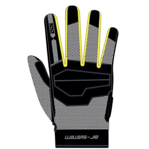 IXS Evo-Air, Motorhandschoenen zomer, Zwart Lichtgrijs Fluogeel