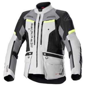 ALPINESTARS Bogotá Pro Drystar Jacket, Textiel motorjas heren, Ice Grijs-Donker Grijs-Geel Fluo