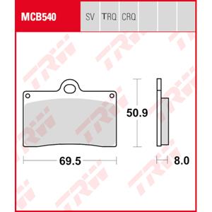 TRW Remblokken, en remschoenen voor de moto, MCB540TRQ Sinter track