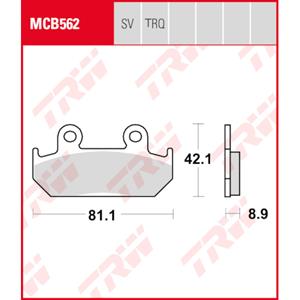 TRW Remblokken, en remschoenen voor de moto, MCB562TRQ Sinter track
