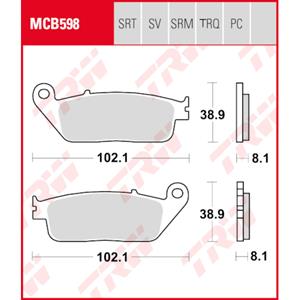 TRW Remblokken, en remschoenen voor de moto, MCB598TRQ Sinter track