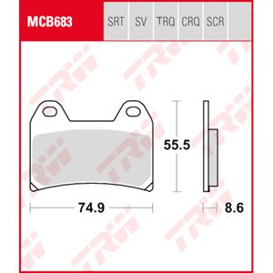 TRW Remblokken, en remschoenen voor de moto, MCB683TRQ Sinter track
