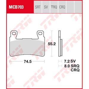 TRW Remblokken, en remschoenen voor de moto, MCB703TRQ Sinter track