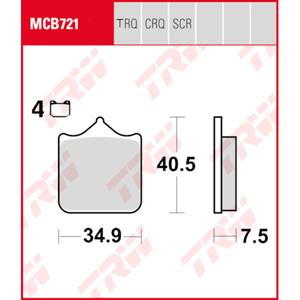 TRW Remblokken, en remschoenen voor de moto, MCB721TRQ Sinter track