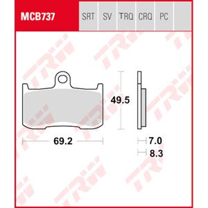 Remblokken, en remschoenen voor de moto, MCB737TRQ Sinter track
