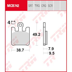 TRW Remblokken, en remschoenen voor de moto, MCB742TRQ Sinter track