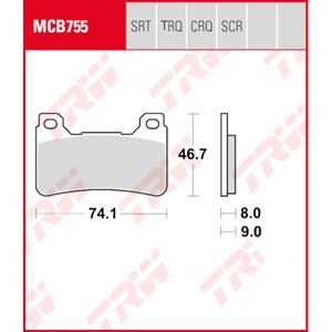 Remblokken, en remschoenen voor de moto, MCB755TRQ Sinter track
