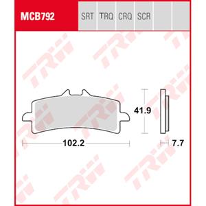 TRW Remblokken, en remschoenen voor de moto, MCB792TRQ Sinter track