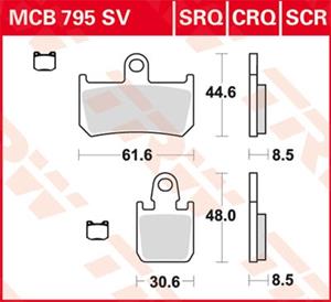 TRW Remblokken, en remschoenen voor de moto, MCB795SCR Sinter carbon