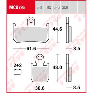 TRW Remblokken, en remschoenen voor de moto, MCB795TRQ Sinter track